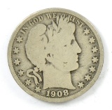 126.    1908-O Barber Half Dollar