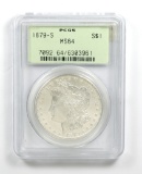 224.    1879-S Morgan Silver Dollar 3rd/Reverse PCGS Certified MS64