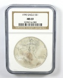 317.    1990 American Eagle Silver Dollar NGC Certified MS69