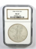 323.    1996 American Eagle Silver Dollar NGC Certified MS69