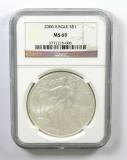 333.    2006 American Eagle Silver Dollar NGC Certified MS69