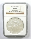 335.    2008 American Eagle Silver Dollar NGC Certified MS69