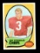1970 Topps Football Card #25 Rookie Hall of Famer Jan Stenerud Kansas Chief