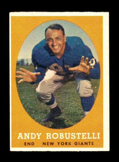 1958 Topps Football Card #15 Hall of Famer Andy Robustelli New York Giants