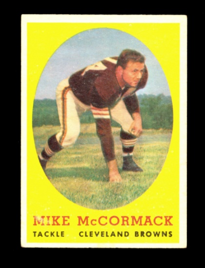 1958 Topps Football Card #59 Hall of Famer Mike McCormack Cleveland Browns