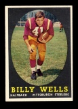 1958 Topps Football Card #49 Billy Wells Pittsburgh Steelers