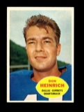 1960 Topps Football Card #32 Don Heinrich Dallas Cowboys