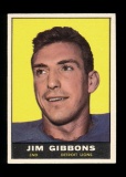 1961 Topps Football Card #33 Jim Gibbons Detroit Lions