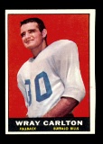 1961 Topps ROOKIE Football Card #160 Rookie Wray Carlton Buffalo Bills