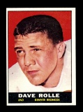 1961 Topps Football Card #197 Dave Rolle Denver Broncos