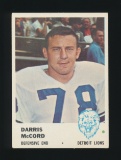 1961 Fleer Football Card #87 Darris McCord Detroit Lions
