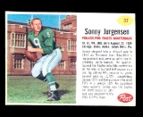 1962 Post Cereal Hand Cut Football Card #37 Hall of Famer Sonny Jurgensen P