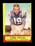 1963 Topps Football Card #1 Hall of Famer John Unitas Baltimore Colts. Low