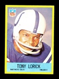 1967 Philadelphia Football Card #18 Tony Lorick Baltimore Colts