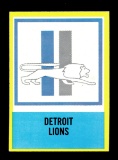 1967 Philadelphia Football Card #72 Detroit Lions Logo Card