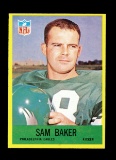 1967 Philadelphia Football Card #134 Sam Baker Philadelphia Eagles