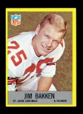 1967 Philadelphia Football Card #158 Jim Bakken St Louis Cardinals