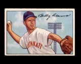 1952 Bowman Baseball Card #166 Bobby Adams Cincinnati Reds