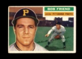 1956 Topps Baseball Card #221 Bob Friend Pittsburgh Pirates