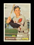 1957 Topps Baseball Card #188 Felix Mantilla Milwaukee Braves