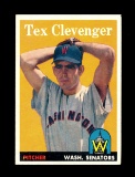 1958 Topps Baseball Card #31 Tex Clevenger Washington Senators