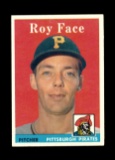 1958 Topps Baseball Card #74 Roy Face Pittsburgh Pirates