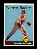 1958 Topps Baseball Card #251 Warren Hacker Philadelphi Phillies