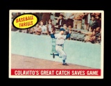 1959 Topps Baseball Card #462  Baseball Thrills Colavitos Great Catch Saves