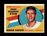 1960 Topps Baseball Card #127 Rookie Star Ronnie Hansen Baltimore Orioles