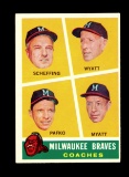 1960 Topps Baseball Card #464 Milwauke Braves Coaching Staff