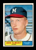 1961 Topps Baseball Card #501 John DeMerit Milwaukee Braves