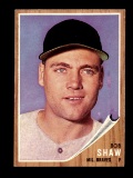 1962 Topps Baseball Card #109 Bob Shaw Milwaukee Braves
