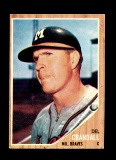 1962 Topps Baseball Card #443 Del Crandall Milwaukee Braves