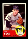 1963 Topps Baseball Card #44 Terry Fox Detroit Tigers