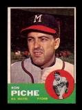 1963 Topps Baseball Card #179 Ron Piche Milwaukee Braves