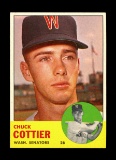 1963 Topps Baseball Card #219 Chuck Cottier Washington Senators