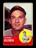 1963 Topps Baseball Card #500 Hall of Famer Harmon Killebrew Minnesota Twin