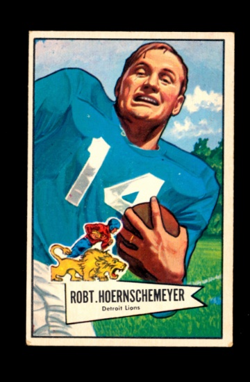 1952 Bowman Large Football Card #79 Robert Hoernschemeyer Detroit Lions