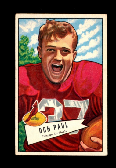 1952 Bowman Large Football Card #103 Don Paul Chicago Cardinals