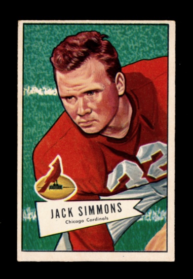 1952 Bowman Large Football Card #110 Jack Simmons Chicago Cardinals