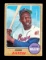 1968 Topps Baseball Card #110 Hall of Famer Hank Aaron Atlanta Braves. Has