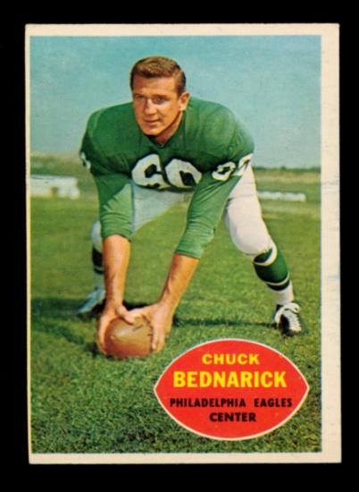 1960 Topps Football Card #87 Hall of Famer Chuck Bednarik Philadelphia Eagl