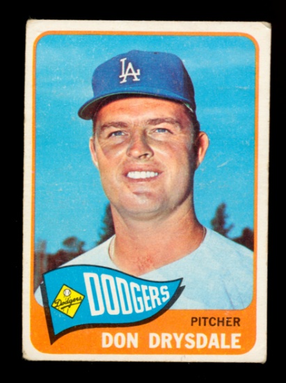 1965 Topps Baseball Card #260 Hall of Famer Don Drysdale Los Angeles Dodger