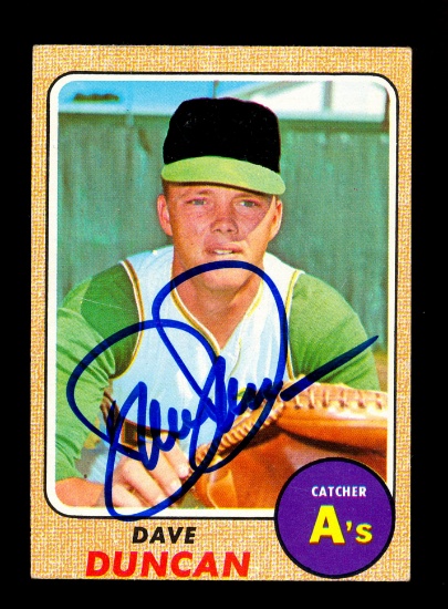 1968 Topps AUTOGRAPHED Baseball Card #261 Dave Duncan Oakland A's