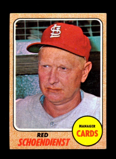 1968 Topps Baseball Card #294 Hall of Famer Red Schoendienst Manager St Lou
