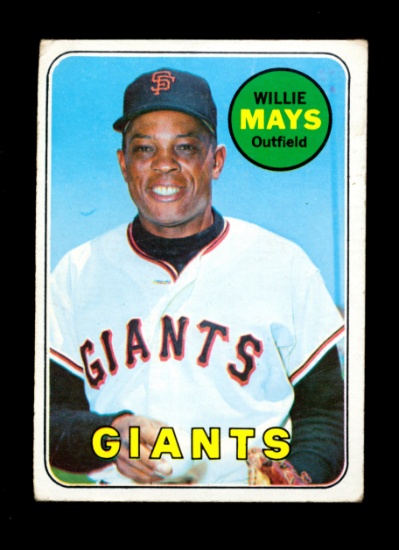 1969 Topps Baseball Card #190 Hall of Famer Willie Mays San Franciasco Gian