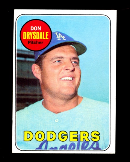 1969 Topps Baseball Card #400 Hall of Famer Don Drysdale Los Angeles Dodger