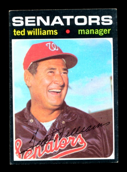 1971 Topps Baseball Card #380 Hall of Famer Ted Williams Washington Senator