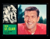 1962 Topps Football Card #157 Hall of Famer Bob St. Clair San Francisco 49e
