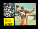 1962 Topps ROOKIE Football Card #164 Rookie Hall of Famer Norm Snead Washin